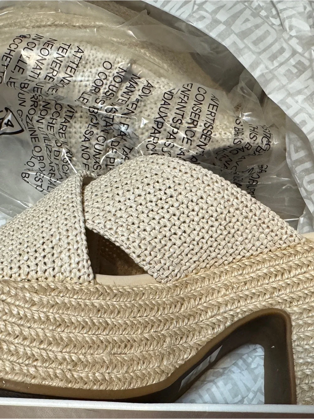 Steve Madden Woven Braided Platform Sandal - Cream